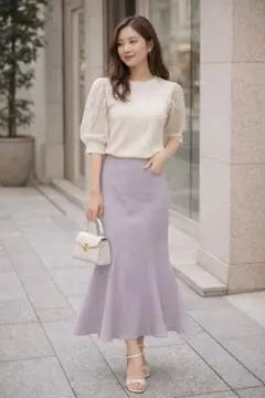 AZUL by moussy マウジー　ホワイト パフスリーブ Tシャツ