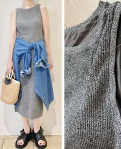 【新品】ユニクロ ウォッシャブル ニット ブラ ワンピース S ノースリーブ