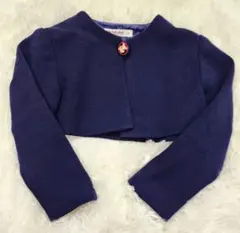 familiar ネイビーカーディガン 90cm 女の子 クマの刺繍ボタン