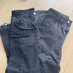 黒系ジーパン 2本セット売り まとめ売り ブラック 海外 韓国