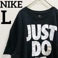 NIKE【L】ナイキ Tシャツ クルーネック ロゴプリント 黒 綿 ストリートのサムネイル