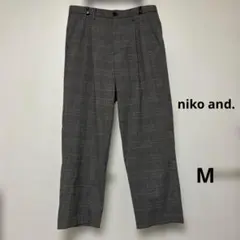 niko and…　チェック　パンツ　グレー　灰色　ニコアンド　M 3 春