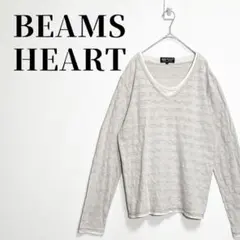 BEAMS HEART　レイヤード風　Vネック長袖カットソー　ライトグレー　Sのサムネイル