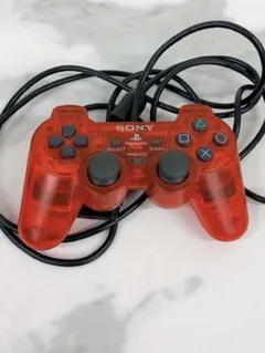 ＄【ジャンク品】①SONY PlayStation2 コントローラー red