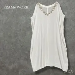 フレームワーク【F】ビジュー付きVネックチュニックワンピース インド製のサムネイル
