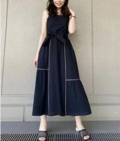 訳あり※フレイアイディー プリーツスカンツコンビネゾン ネイビー 1 