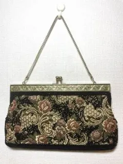 和装用バッグ ビーズバッグ 花柄 がま口 - メルカリ