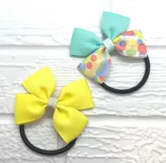 【244】ハンドメイド　グログランリボンのヘアゴム