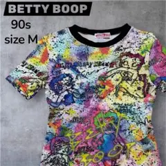 美品90s BETTY BOOP 総柄 Tシャツ ヴィンテージ 平成ギャル