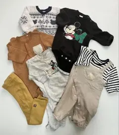ベビー服 秋冬 ロンパース・カバーオールセット 50～80