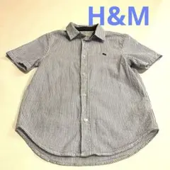 美品　H&M 子ども服　シャツ　半袖　綿100% ストライプ