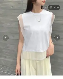【未使用】レイヤードシアーチュールノースリトップス