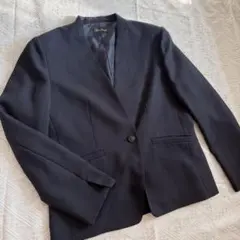 美品‼️AddRouge ノーカラージャケット　 ネイビー　大きいサイズ