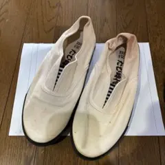 たび時代　キャンバスカジュアルスリッポン　ホワイト　25.5cm 3E 汚れあり