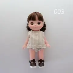 【26cmドール服】 003 ベージュストライプ　セットアップ
