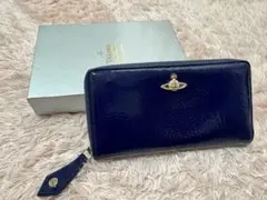 Vivienne Westwood 長財布 ネイビー エナメル