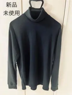<新品> ソフトタッチタートルネックTシャツ ブラック(UNIQLO)