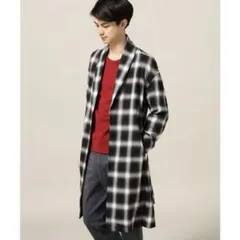 ＜JOINT WORKS＞ オンブレーチェックシャツガウン ブラックのサムネイル