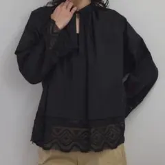 ハグオーワー バテンレースチャーチチュニックブラウス 新品未使用