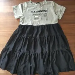 JENNI love 半袖ワンピース ベージュ・黒 150cm