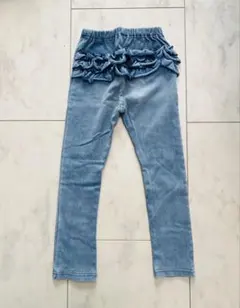 プティマイン　フリル付きライトブルーパンツ 110cm