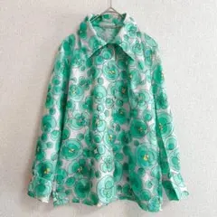 【S0965】Lady's parement 長袖シャツ レトロ 総柄のサムネイル