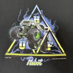 y2k HUF トラック Tシャツ M ブラック ストリート 美品 プリント