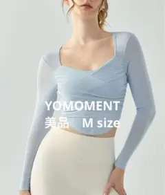 美品　YOMOMENT メッシュ切り替えロングス リーブ背中開き　パッド付きM
