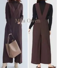 Mila Owenミラーオーウェン　クロスデザイン サロペットパンツ ブラウンのサムネイル