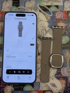 純正箱付apple watch モダンバックル サドルブラウン サイズM - メルカリ