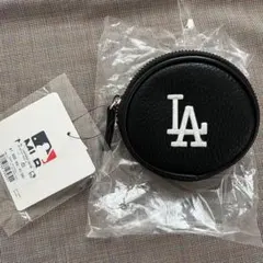 MLB LA ドジャース PUサークルポーチ 小銭いれ レザー ブラックのサムネイル