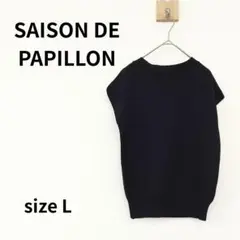 SAISON DE PAPILLON　フレンチスリーブニット　L　S-361のサムネイル