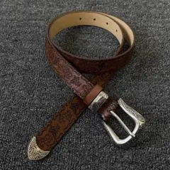 ブラウンレザー装飾ベルト