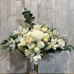 Lisaさん専用 ホワイト　グリーン系 クラッチブーケ&クラウンのセット