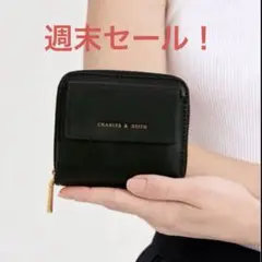 新品♡CHARLES& KEITH フロントポケット　ジップアラウンドウォレット