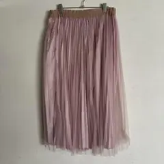Heather プリーツスカート ロング丈 ピンクのサムネイル