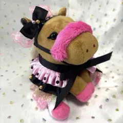 アイドルホース 服 マント ドレス ヘッドドレス ぬい服 競馬 赤