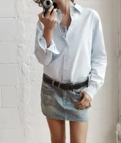 ZARA デニムシャツ トップス 長袖 シャツのサムネイル