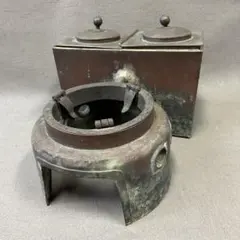 燗銅壺　骨董　酒燗器　囲炉裏　銅壺　五徳　火鉢　茶道具　銅製　野燗炉のサムネイル
