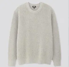 【タグ付】UNIQLO　ミドルゲージワッフルクルーネックセーター