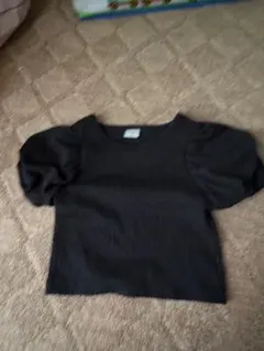ベビー トップス 半袖 パフスリーブ 黒 ブラック 90cm