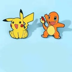 2点 피카츄 파이리 ピンバッジ