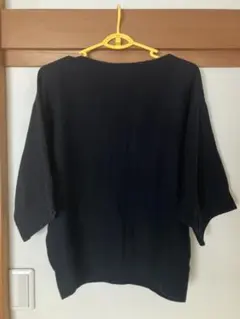 earth music&ecology ネイビー五分袖ニット