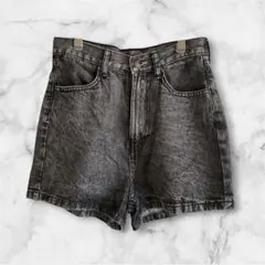WEGO ウィゴー ブラックデニムショートパンツ ハイウエスト M 黒のサムネイル
