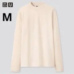UNIQLO メンズ M ナチュラル コットンクルーネックTシャツ 長袖 ロンT