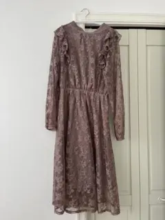 2way ピンクベージュ　ワンピース　ドレス