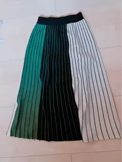 【美品】3トーン　切り替えロングスカート