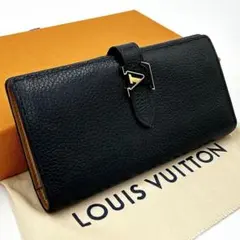 【美品】ルイヴィトン ヴェルティカルウォレット 黒 二つ折り財布 ノワール
