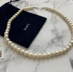 新品未使用　SHIPS 本物　淡水　パール ネックレス　照り　原産国日本
