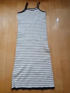 ボーダー カーディガンとニットワンピースセット